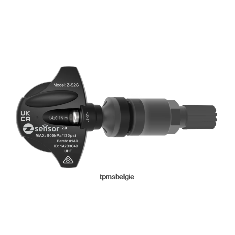 Abarth oe vervangende tpms-sensor - oe p/n bhb637140 freq 433mhz - TPMS Systeem 20VVDB179 metalen klepsteel - donkergrijs